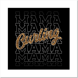 Curling Mama Leopard Print Curling Player Mom Posters and Art